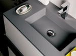 Plan vasque lavabo, sur mesure, Largeur 70 à 200 cm x Profondeur 40 à 80 cm, résine composite de haute qualité, Finition lisse blanc BRILLANT laqué ou mate, Livraison Offerte.